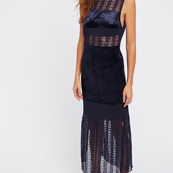 Free People Keep In Line Velvet Maxi Dress RARE NWOT - Picture 2 of 8